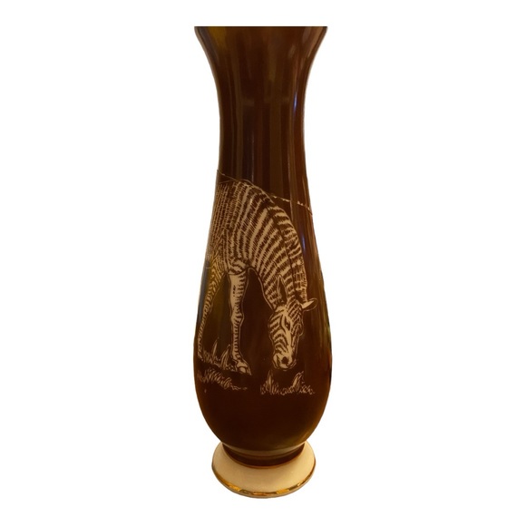 Shafford Other - Vintage porcelain vase “Safari” by Shafford 8” H x 2.75” W has cracks